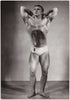 vintage photo of bodybuilder Bo Johansson flexing, by Stan of Sweden. 