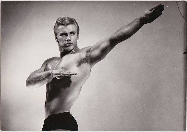 Rare original vintage photo of bodybuilder Bo Johansson (identified on verso) by Stan of Sweden.