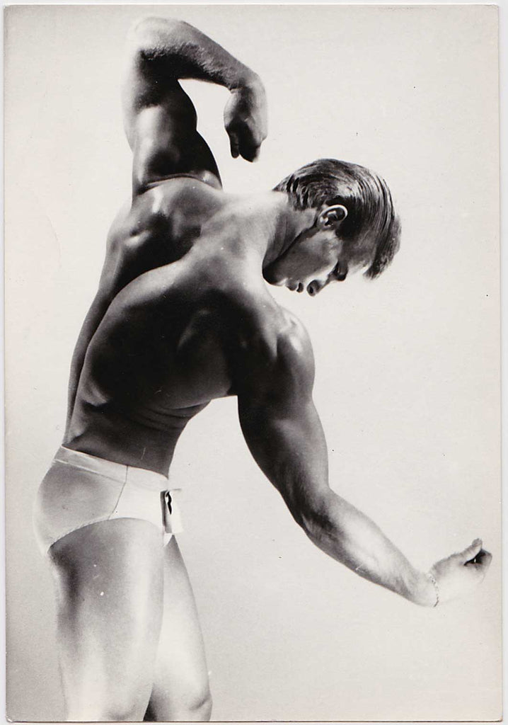 Rare original vintage photo of bodybuilder Bo Johansson flexing, by Stan of Sweden.