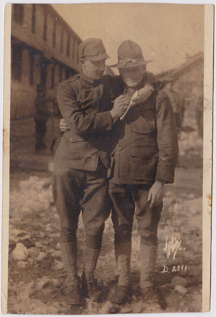 Affectionate Doughboys: Real Photo Postcard