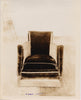 Velvet covered Deco lounge chair seems to glow with other-worldly majesty while the mundane items of this world fade into the background. Vintage sepia photo