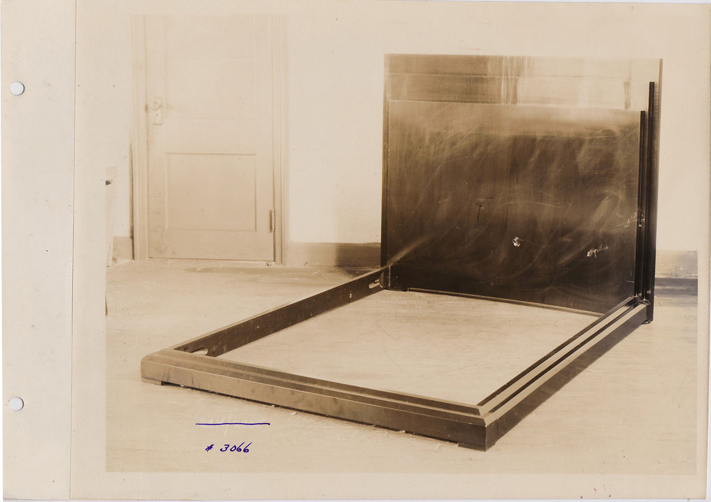 vintage sepia photo With its polished surfaces and rectangular planes this bed frame might be mistaken for a minimal sculpture.
