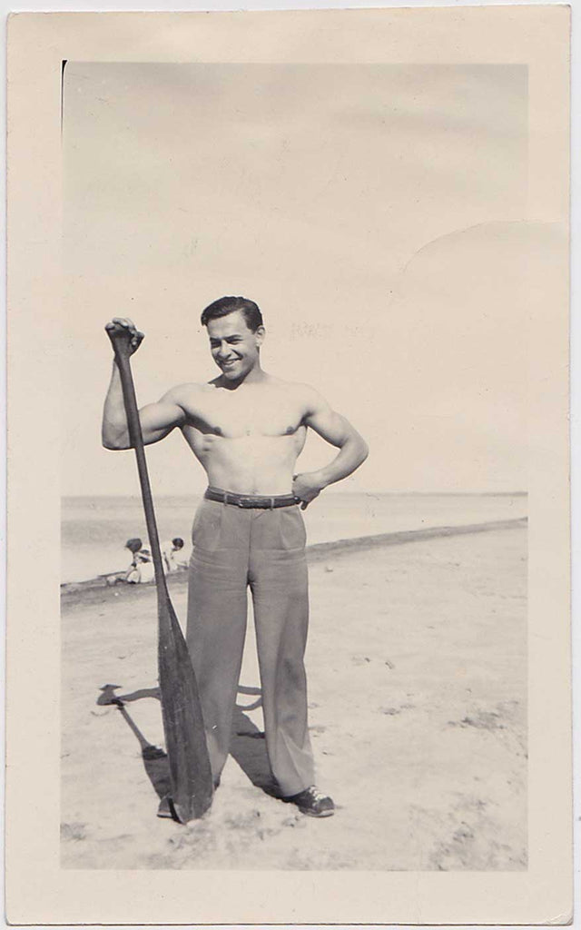 Bodybuilder with Big Paddle vintage photo