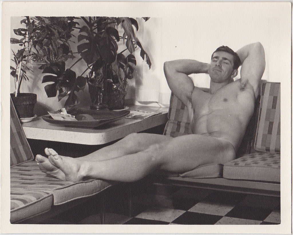 Kris Studio Male Nude: Bob Kolinsky Reclining vintage physique photo