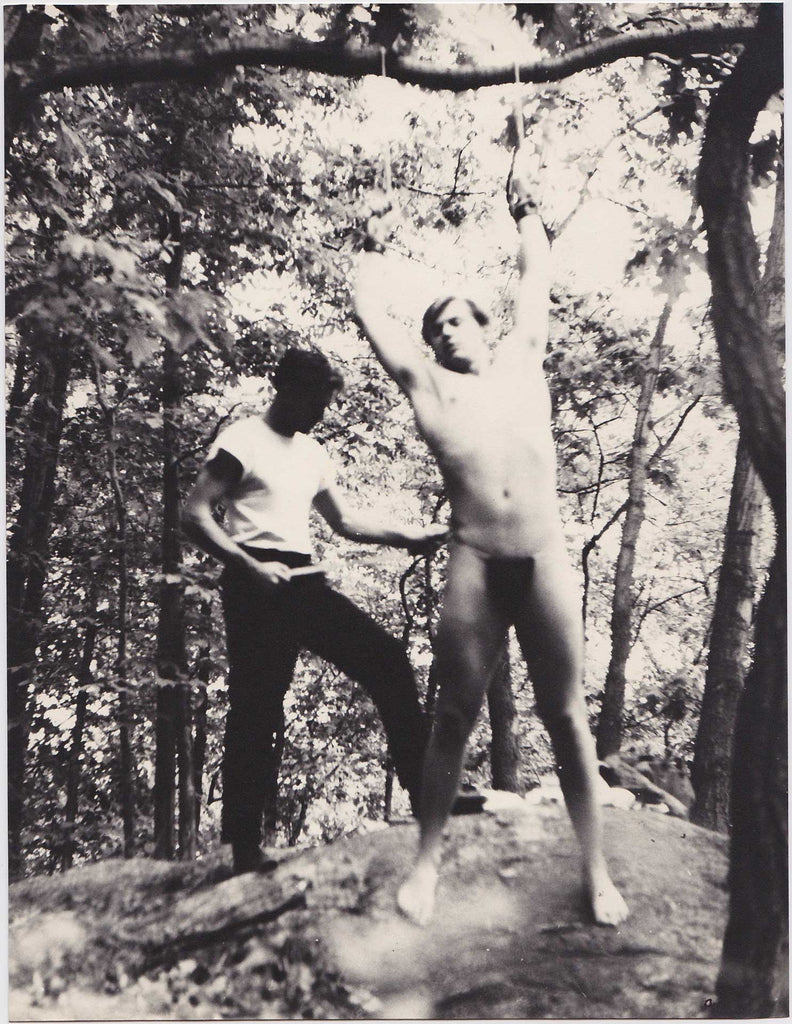 Caning in the Woods vintage gay photo