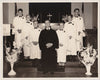 Choir Boys with Priest vintage studio portrait photo