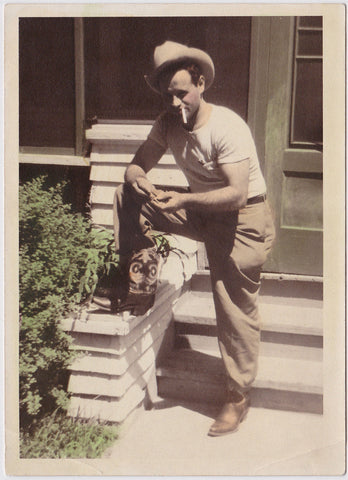 Hand-colored Cowboy vintage photo