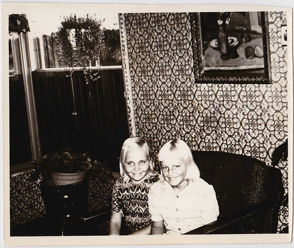 Blond Girls with Knowing Smiles creepy vintage snapshot