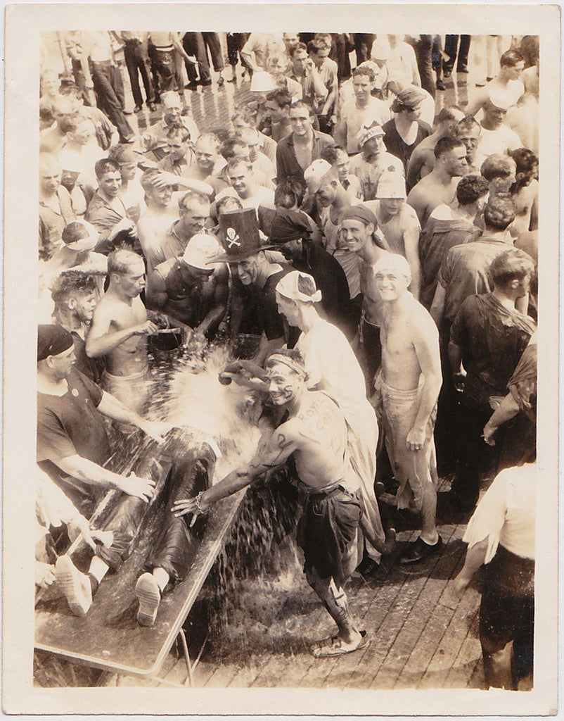Crossing the  Line: Neptune Party: USS Black Hawk Oct 1930