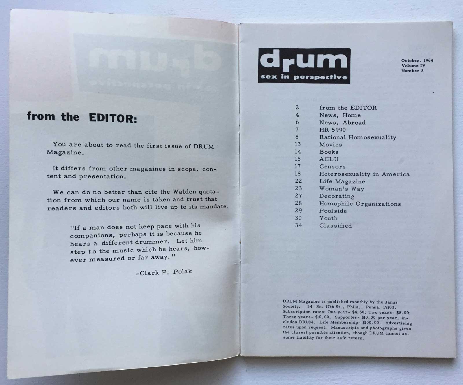 Drum Magazine First Issue – Homobilia