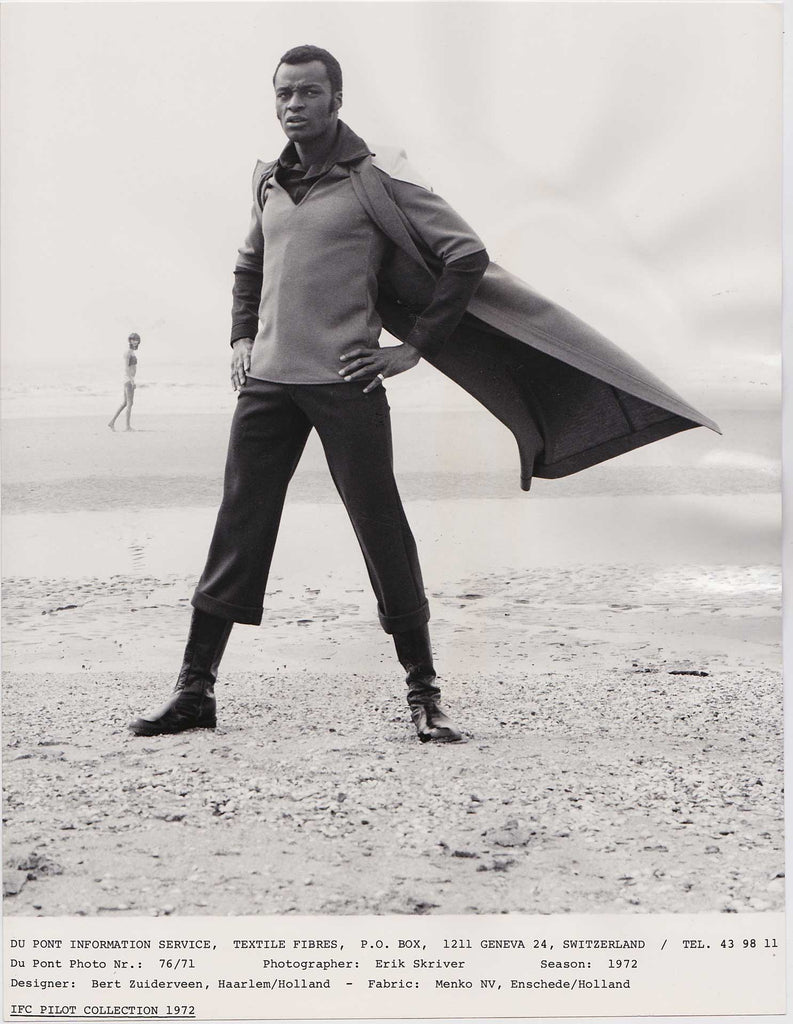 Vintage Men's Fashion photo dated 1972.  Designer: Bert Zuiderveen, Haarlem