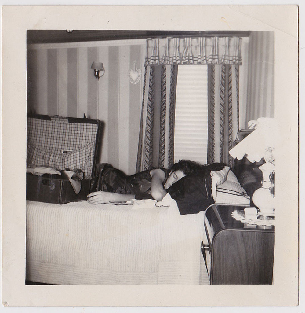 Woman Sleeping vintage photo