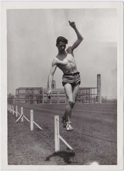 Athlete Balancing on Wire vintage photo