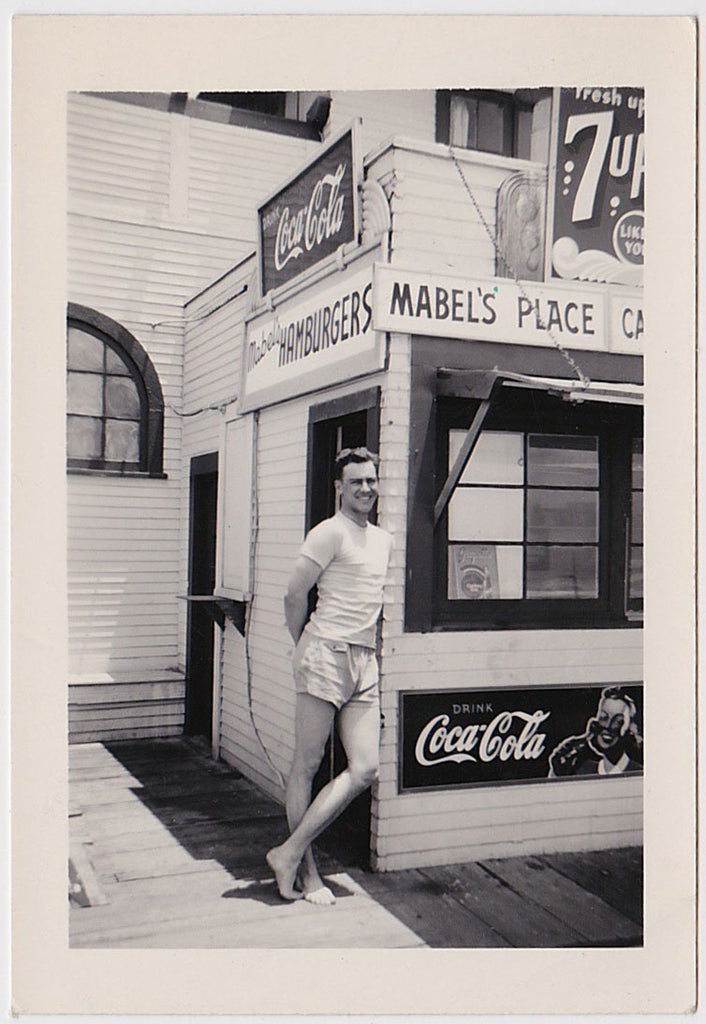 Sexy Guy at Mabel's Place vintage snapshot