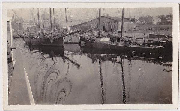 Harbor with Swirling Reflections vintage photo
