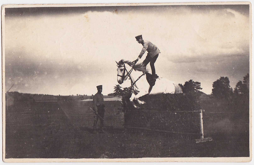Latvian Horsemanship vintage Real Photo Postcard