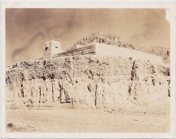 Khyber Pass Walled Afridi Village vintage sepia photo