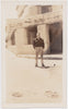 Handsome Guy with Pipe and Dirty Pants vintage snapshot