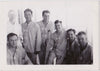 A group of seven smiling patients at Camp Swift, June 44 vintage snapshot