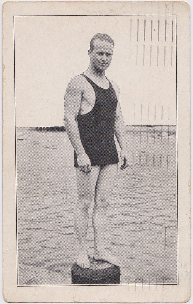 vintage postcard of Harold "Whitie" Packman