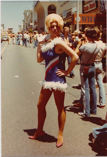 Patriotic Drag Queen on Polk St: Vintage Gay Photo