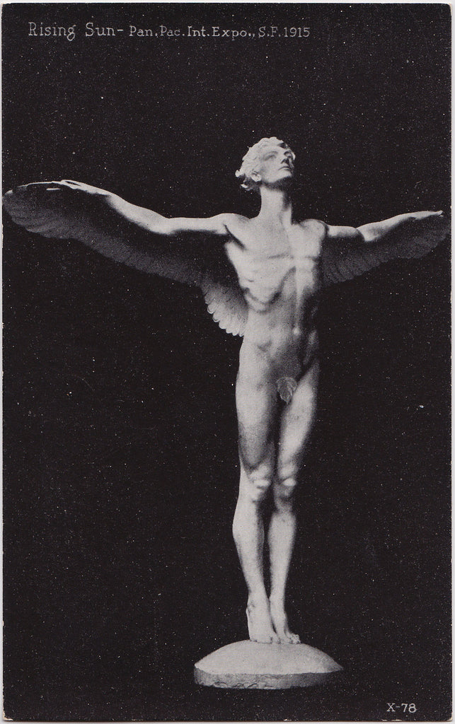 Rising Sun Sculpture 1915 vintage postcard 