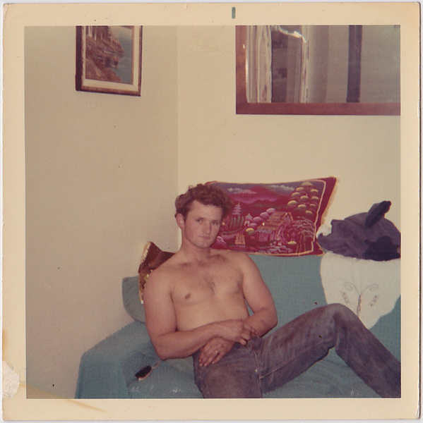 Handsome Shirtless Man Reclining: Vintage Gay Photo