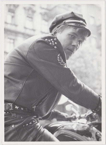 Biker with Studded Leather Jacket vintage gay photo
