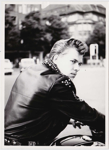 Biker with Studded Leather Jacket vintage gay photo, Berlin 1950s