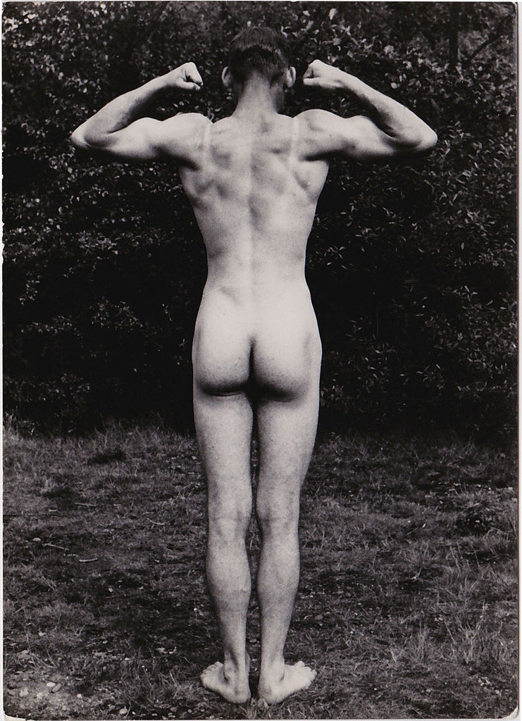 Vintage Physique Photo: Standing Male Nude Back