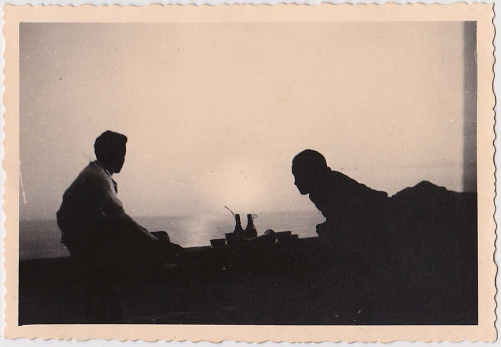Two Men Watching the Sunset vintage gay snapshot