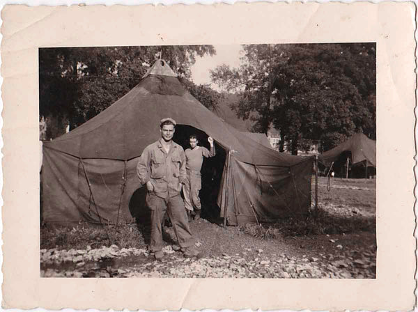 Two Soldiers in Front of Their Tent vintage gay photo